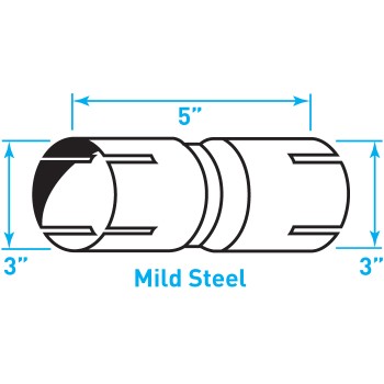 Truck Exhaust Coupler Double 16g, Mild Steel - 3"